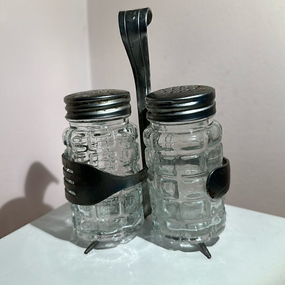 Vintage Salt & Pepper Shakers Bent Forks Hand Crafted